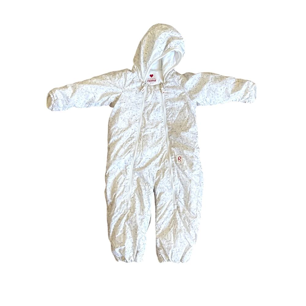 Reima Winter Snowsuit in White & Gray Hooded Size 6-9mos One Piece